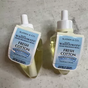 Bath and Body Works Wallflowers Home Fragrance Refill Bulb Fresh Cotton Lot of 2 - Picture 1 of 2