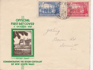 Australia 1937 First Day Cover Sorrento Victoria - Picture 1 of 2