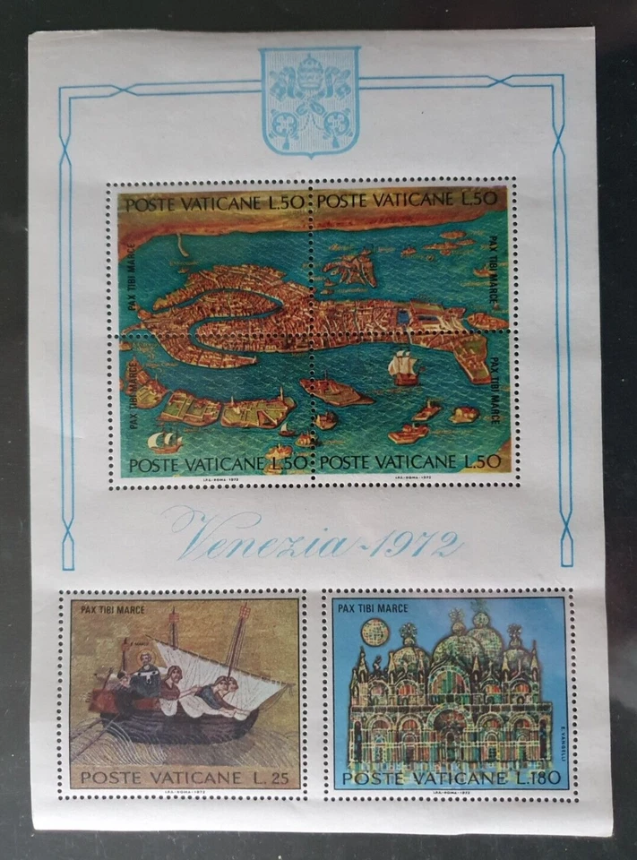 1972 VATICAN VATICANO VATICANE ITALY ITALIA BLOCK SAVE VENICE VENEZIA VF MNH - Image 1 of 1
