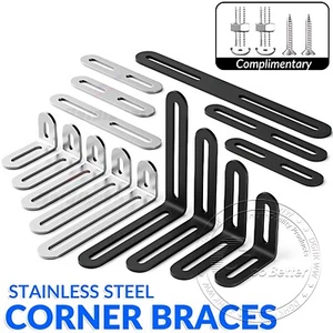 Corner Braces Brackets Right Angle / Straight Stainless Steel Brace Bracket - Picture 1 of 62