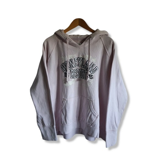 SACAI Felpa con cappuccio Disneyland rosa oversize vintage anni '90 con logo ricamato made in Malesia