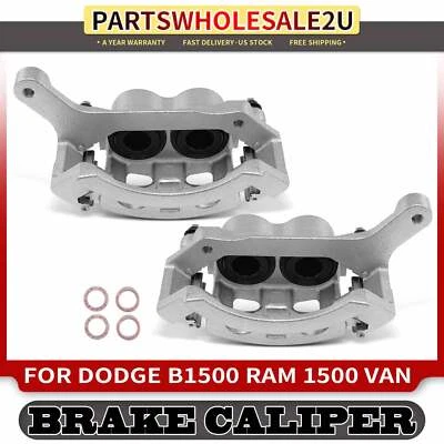2x Pinzas de freno delanteras izquierda y derecha con soporte para Dodge Ram 1500 Van B1500 Foto 1 de 4