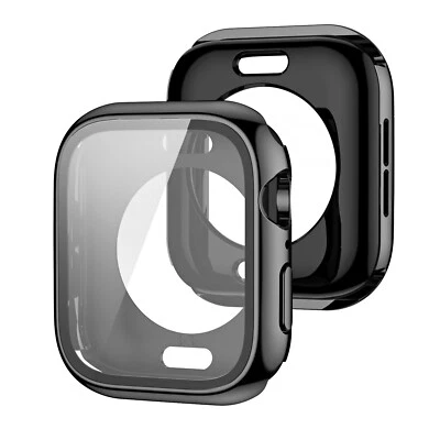 For Apple Watch Series 10/1-9/SE/Ultra 1/2 PC Case + Tempered Screen Protector - Image 1 of 4