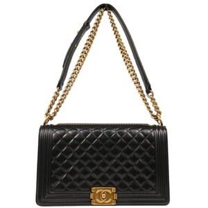 Boy Chanel Black Calfskin Medium Shoulder Bag 194290 - Picture 1 of 11