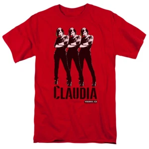 Warehouse Claudia T Shirt Licensed Sci-Fi TV Show Classic Adult Tee New Red - Picture 1 of 2