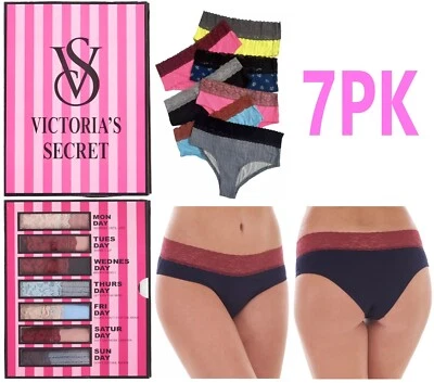 LABEL CUTTERS Paquete de 7 bragas de encaje para damas VICTORIA SECRET días de la semana caja calzoncillos bragas