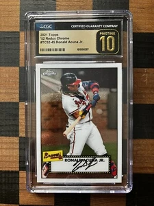 Ronald Acuna Jr. CGC 10 Pristine Gold Label 2021 Chrome Refractor #TC52-45 - Picture 1 of 3