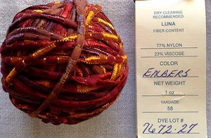 ONE Unused Ball Prism Yarn Luna Embers 1oz 58yds USA Made Brown Nylon Viscose - Picture 1 of 2