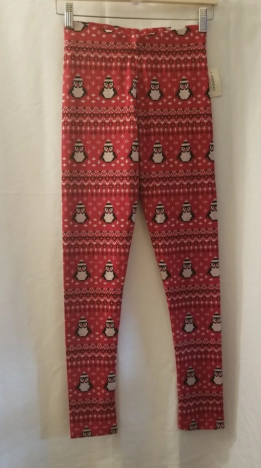 AEROPOSTALE Bethany Mota Leggings Elásticos Juniors XS Rojo Pingüino Navidad Foto 1 de 4