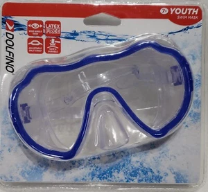 Dolfino Premier Youth Adjustable Head Strap Latex Free Swim Goggles Blue - Picture 1 of 3