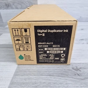 Genuine Ricoh Digital Duplicator Ink Type 2 Green EDP CODE 893176 5x600ml Pack. - Picture 1 of 8