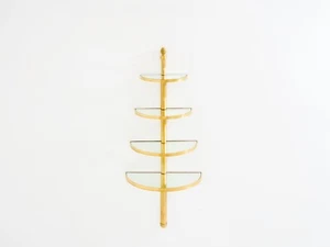 Maison Jansen demi-lune bronze and mirror shelving unit 1932 - Picture 1 of 9