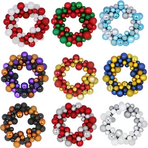 14" Christmas Ball Wreath Garland Door Ornaments Xmas Party Wall Home DIY Decor - Picture 1 of 63