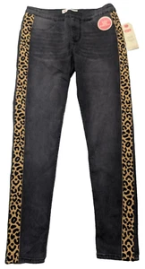 LEVIS SUPER SKINNY Girls 14 REG Black Leopard Side Panel Pull-On Jegging NEW - Picture 1 of 17