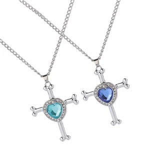 Cross Crystal Heart Cremation Urn Necklace Pendant Jewelry Keepsake Memorial - Picture 1 of 12