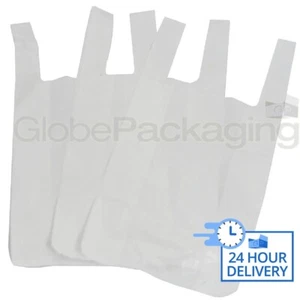 5000x GIUBBOTTO DI PLASTICA BIANCA BORSE PORTAOGGETTI 11x17x21" 18Mu *CONSEGNA 24H* - Foto 1 di 5