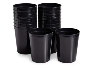 25x Reusable Stadium Cups, Party Cups, Black 16 oz, Plastic Cups - Picture 1 of 1