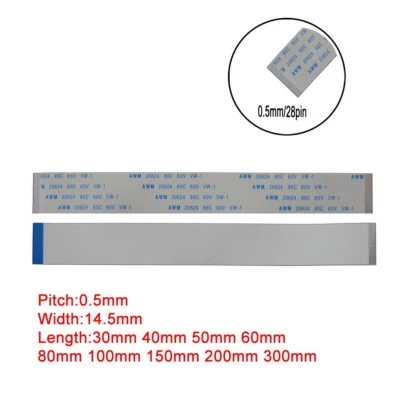 28Pin 0.5mm FFC FPC Flexible Flat Cable AWM VW-1 20624 80C 60V Connector Wire - Image 1 of 3