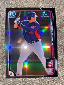 2015 Bowman Chrome Giovanny Urshela BCP11 Black Asia Refractor - Indians - Picture 1 of 2