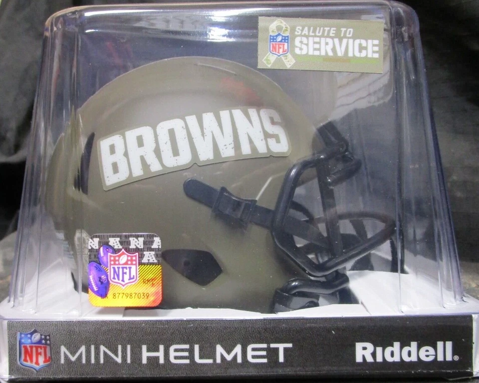 Cleveland Browns SALUTE TO SERVICE MINI HELMET NEW IN BOX - Image 1 of 1