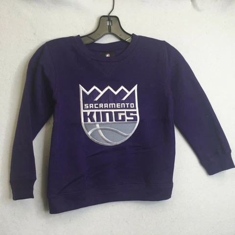 NBA Kids Boysy Medium Sweatshirt Purple Sacramento Kings Fleece Crew Neck NWT Cover