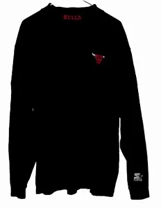 Camicia vintage Chicago Bulls Starter manica lunga finto collo anni 90 nera media - Foto 1 di 3
