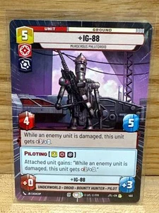 IG-88: Murderous Phlutdroid(Hyperspace) Star Wars Unlimited Jump To Lightspeed R - Picture 1 of 1