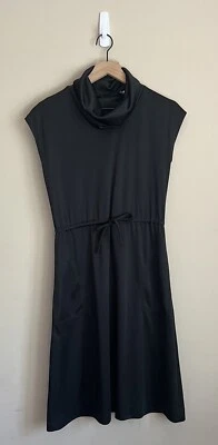 Dress Vintage Shift Womens Size 8 Black Polyester Cowl Neck 70s 80s - Image 1 of 4
