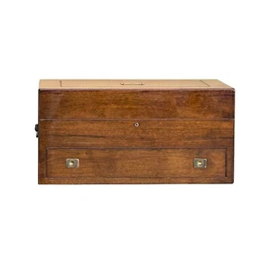 Vintage Natural Wood Light Brown Rectangular Trunk with Drawer ws4252 - Picture 1 of 14