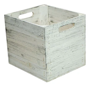 Regalkiste Shabby weiß schwarz passend für Kallax und Expeditregale Regaleinsatz - Bild 1 von 24