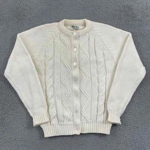Vintage Glen Lea Sweater Adult Small Button 50s Cardigan Cable Knit Acrylic USA - Picture 1 of 10
