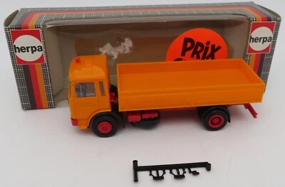 Micro Herpa Ho 1/87 Camion Benne Plateau Man F8 Lavori Pubblici In Box #820295 - Immagine 1 di 4