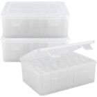 3 Pack Bead Storage Box, Clear Bead Storage Box with Lid, Rectangular Clear Q6V4