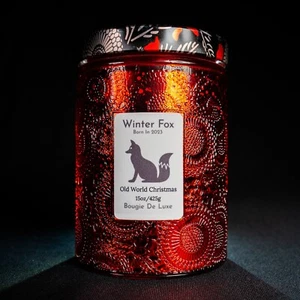 Christmas Candles OLD WORLD CHRISTMAS 15oz Luxury Candles Winter Fox Candles - Picture 1 of 2