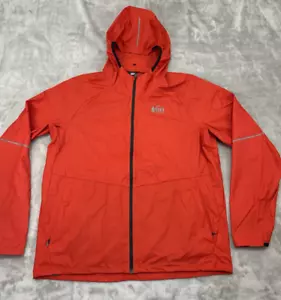 REI Co-op Hoodie Men Large Red Full Zip Pockets Vented Lightweight Windbreaker - Picture 1 of 21