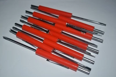 MINI FLAT SCREWDRIVER WITH TIRE HVAC VALVE CORE REMOVER TOP AND POCKET CLIP 10PC - Image 1 of 4