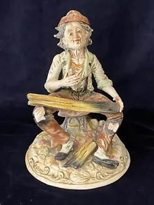 Vintage Capodimonte Porzellanfigur Made Italy Hobo alter Mann - Bild 1 von 16