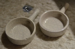 Pfännchen, für Puppenstube oder Kaufladen, Keramik, 4 Stück, sehr schön, s. Foto - Bild 1 von 7