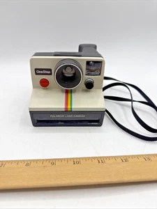 Polaroid One Step White Rainbow Stripe Instant Film Land Camera - Picture 1 of 7