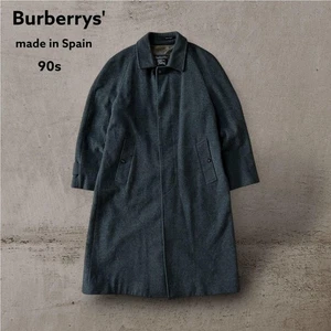 Burberry Balmacaan Coat Asian fit XL US size L Charcoal Gray Authentic Wool Rare - Picture 1 of 16
