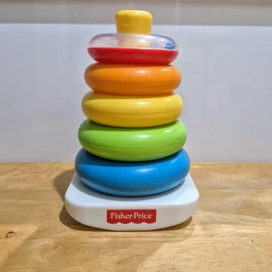 Fisher Price 5 Ring Stacker Baby Toy Colourful Stackable Rattle Rock - Bild 1 von 14