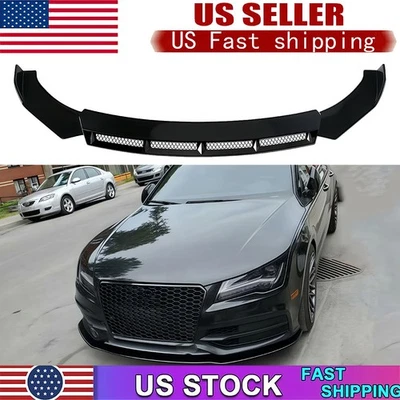 For AUDI A3 A4 A5 A6 A7 A8 Q3 S6 Front Bumper Spoiler Lip Body Kit Splitter Chin - Image 1 of 4