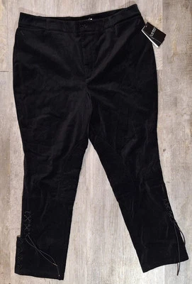 Ralph Lauren Black Label Women's 16 Black Stretch Velvet Jodhpur Pants With Tags - Image 1 of 4
