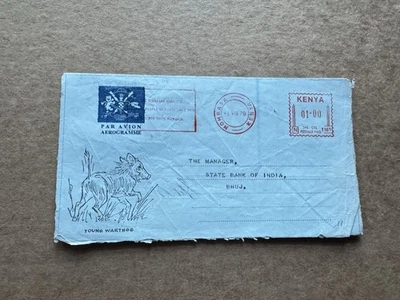 Kenya 1979 Meter Aerogram to India(11) +Neopost Type #AA3 +N1161 +Warthog Cachet - Image 1 of 2