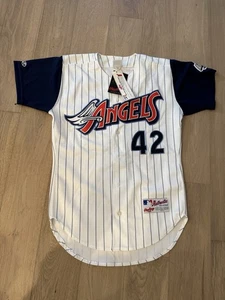 Mo Vaughn Autographed Angels #42 Jersey – Rawlings Authentic NWT Size 40 - Picture 1 of 6