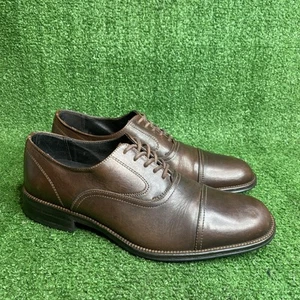 Zapatos de vestir Johnston & Murphy talla 10 anchos con puntera marrón brogue para hombre - Imagen 1 de 8