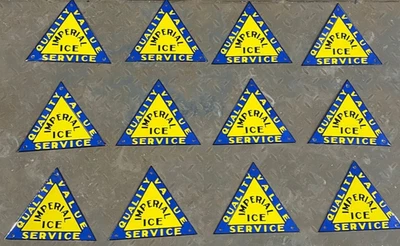 12X IMPERIAL ICE CREAM PORCELAIN ENAMEL SIGN BOARD SIZE 8"X6.5"  INCHES SINGLE - Image 1 of 3