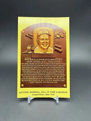 Cartão postal de 1994 Mickey Mantle do Hall da Fama Nacional do Beisebol Cooperstown - Imagem 1 de 2