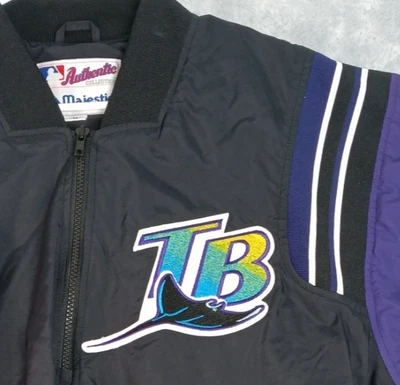 Chaqueta de colección Tampa Bay Devil Rays para hombre mediana MLB suéter de béisbol años 90 Foto 1 de 4