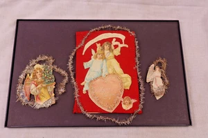 Antique Victorian Scrap Paper & Tinsel Holiday Decorations - Bild 1 von 8